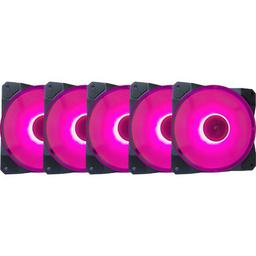 Apevia APEVIA CO512L-PK Cosmos 120mm Pink LED Ultra Silent Case Fan w/ 16 LEDs & Anti-Vibration Rubber Pads (5 Pack) 56.67 CFM 120 mm Fans 5-Pack