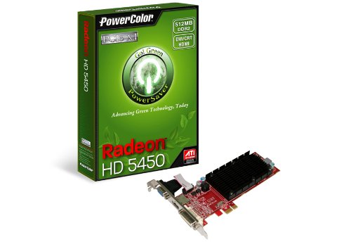 PowerColor AE5450 512MD2-SH Radeon HD 5450 512 MB PCIe x1 Graphics Card