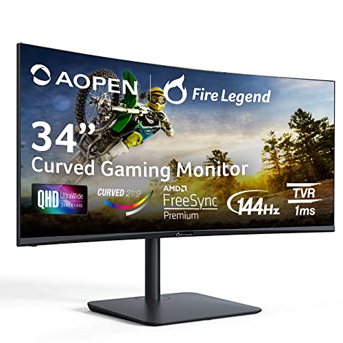 Acer AOPEN ‎34HC5CUR Pbmiiphx 34.0" 3440 x 1440 144 Hz Curved Monitor
