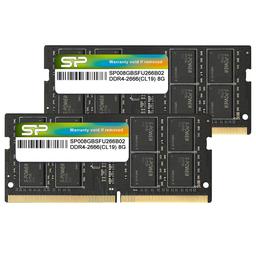 Silicon Power SP016GBSFU266B22 16 GB (2 x 8 GB) DDR4-2666 SODIMM CL19 Memory